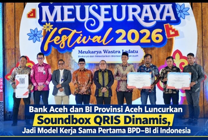 Bank Aceh dan BI Aceh Luncurkan 154 Soundbox QRIS Dinamis, Kerja Sama BPD–BI Pertama di Indonesia