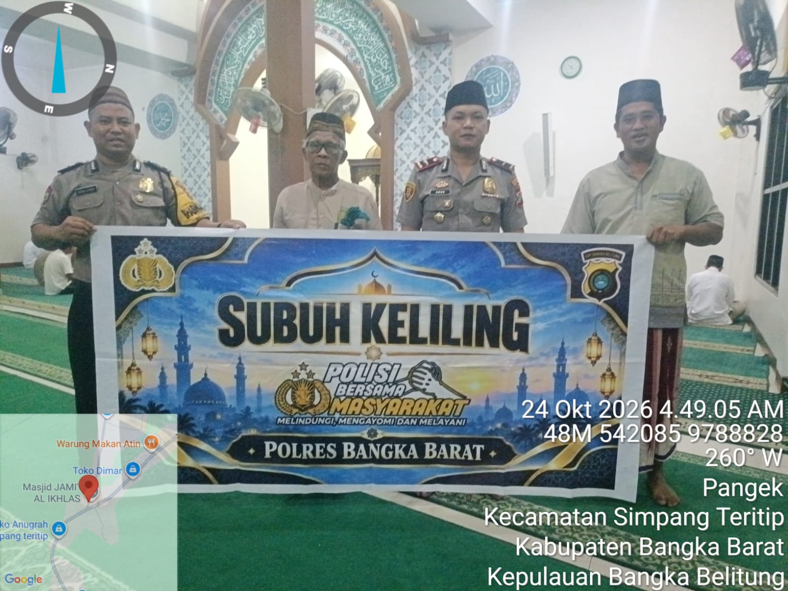 Polres Bangka Barat Gelar Subuh Keliling di Simpang Teritip, Warga Diajak Aktif Jaga Kamtibmas
