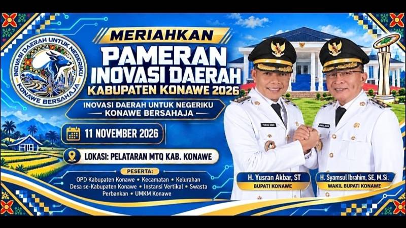 436 Peserta Terdaftar, Pameran Inovasi Daerah Konawe Dibuka 11 November 2026 di Lapangan Eks STQ