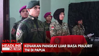 136 Prajurit TNI di Timika Terima Kenaikan Pangkat Luar Biasa di Mako Yonif 754 Eme Neme Kangasi