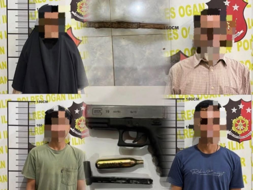 Polres Ogan Ilir Amankan 4 Terduga Pelaku Pengeroyokan Pria 51 Tahun di Kebun Karet Sunur