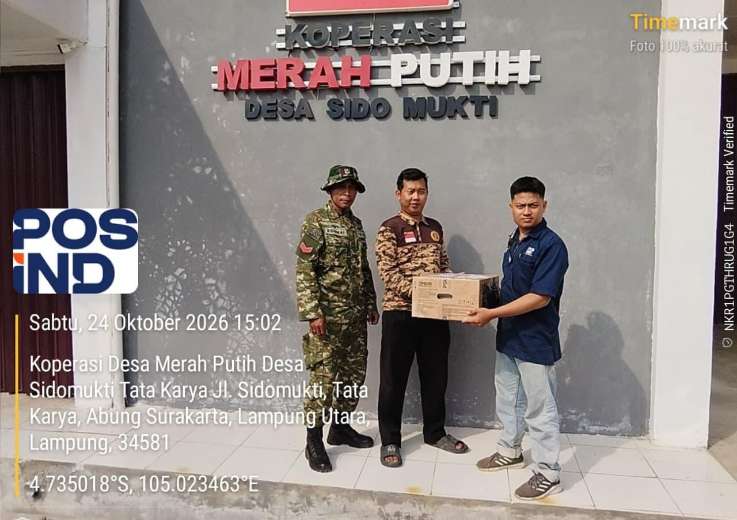 Babinsa Dampingi Penyerahan Printer Epson LX 310 ke KDKMP Sidomukti Lampung Utara, Dukung Kesiapan Kasir Koperasi