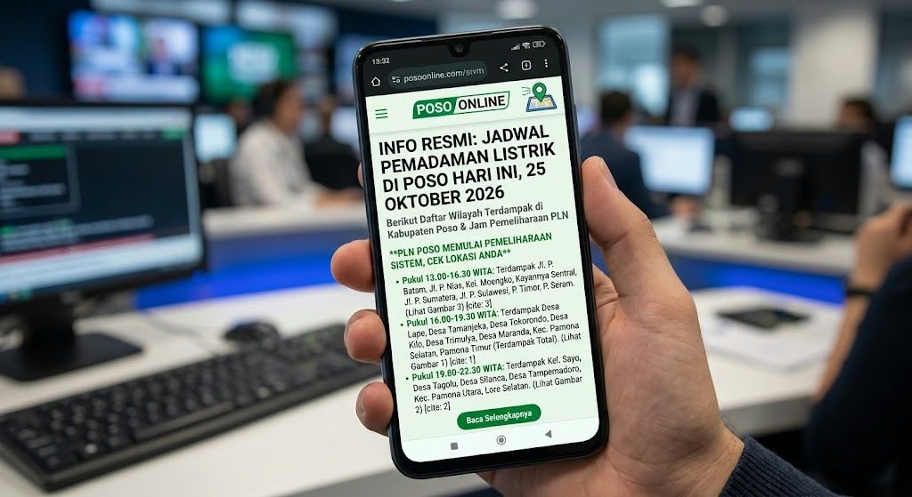 PLN Padamkan Listrik di Poso 25 Oktober 2026, Cek Jadwal dan Wilayahnya