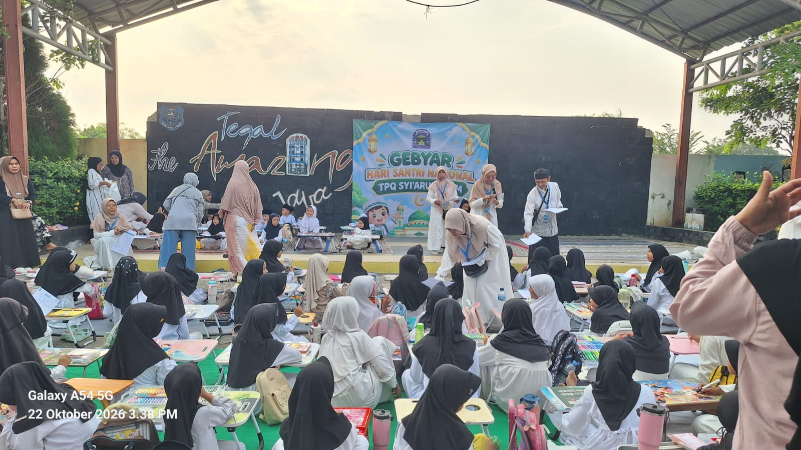 TPQ Syi'arul Islam Gelar Lomba Kaligrafi dan Mewarnai 3 Kategori Usia di Taman Poci Tegal, Diikuti Puluhan Santri Cilik