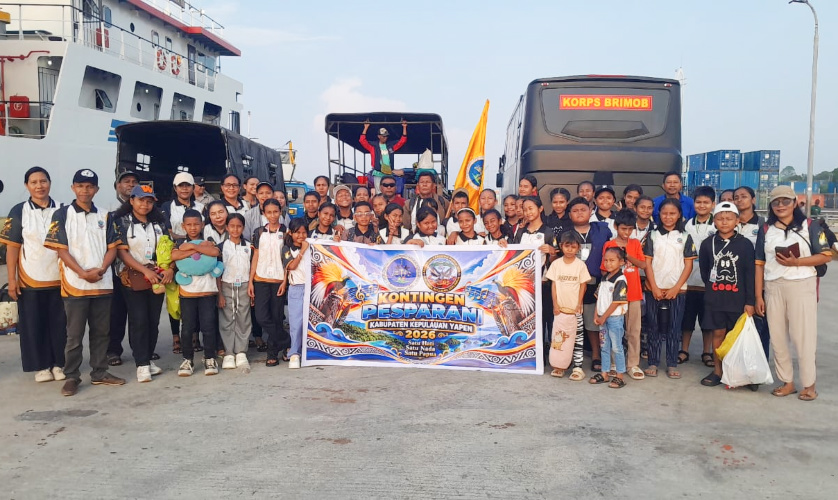 30 Peserta Kontingen Pesparani Katolik Kepulauan Yapen Tiba di Biak Numfor, Siap Tampil di 5 Cabang Lomba