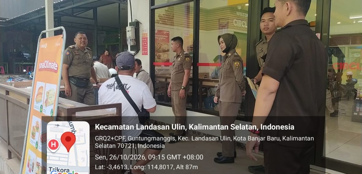 Satpol PP Banjarbaru Tegur 3 Pengunjung yang Merokok di Area Kantin RSD Idaman