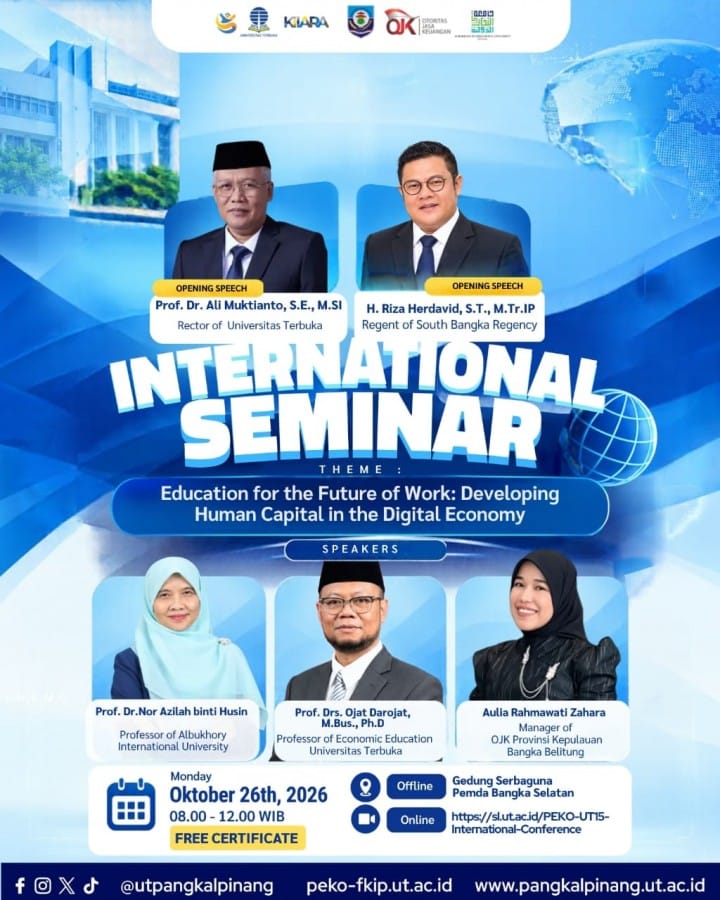 Bupati Bangka Selatan Buka Seminar Internasional UT 2026, Bahas SDM Hadapi Ekonomi Digital