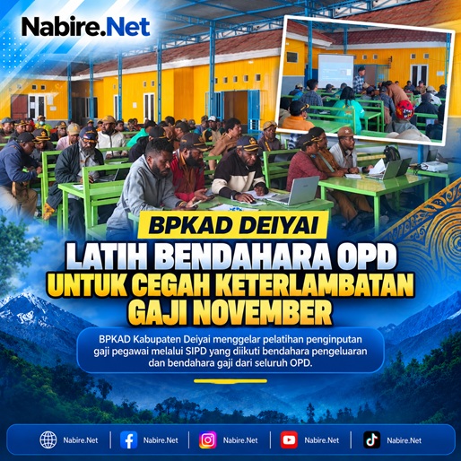 BPKAD Deiyai Latih 40 Bendahara OPD Input Gaji November 2026 lewat SIPD