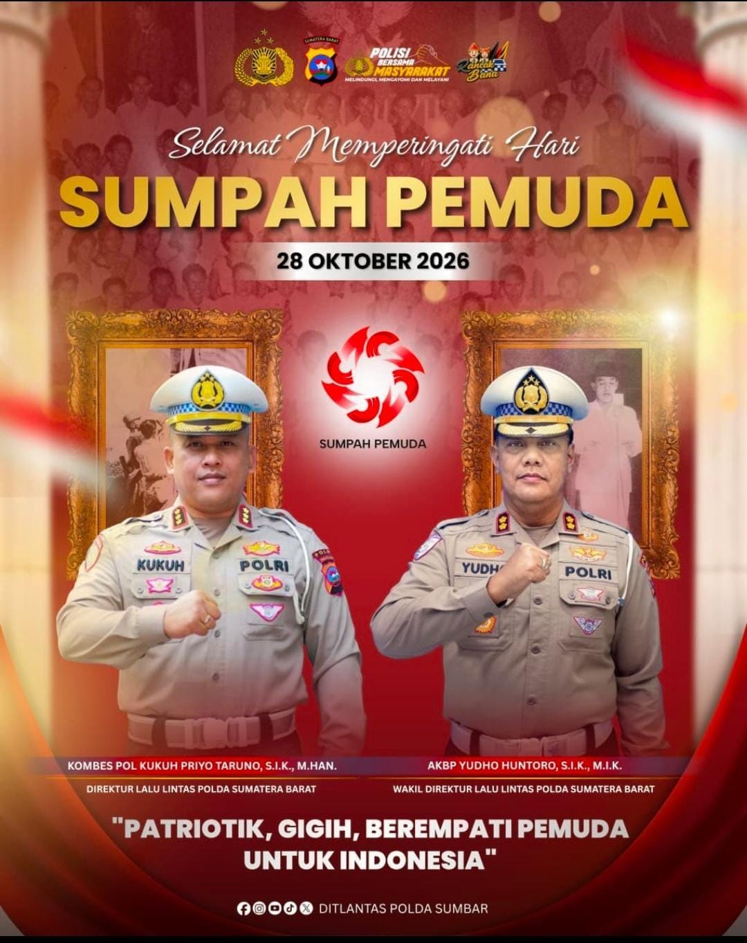 Ditlantas Polda Sumbar Ajak Pemuda Jadi Pelopor Keselamatan Berlalu Lintas di Peringatan Sumpah Pemuda ke-98