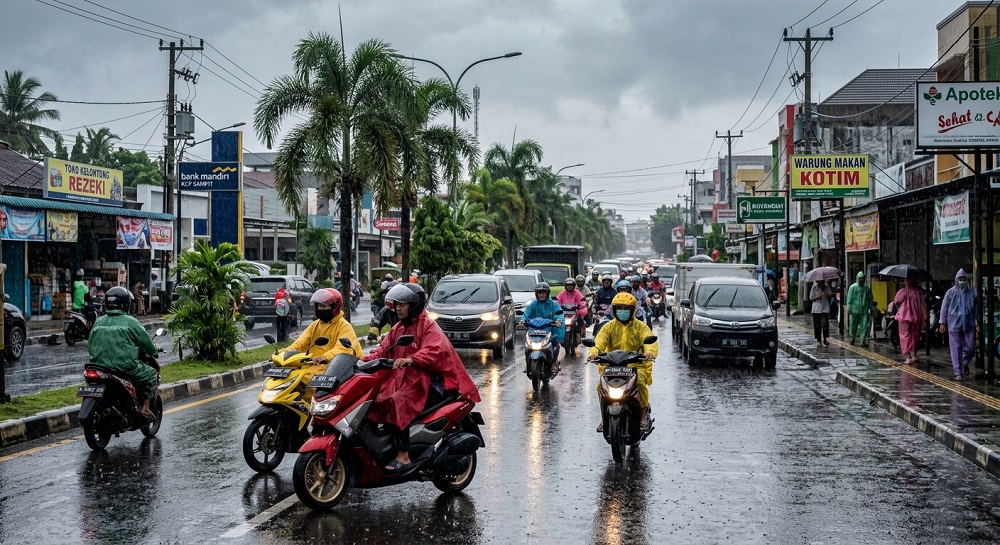 BMKG Prakirakan Seluruh Kalimantan Tengah Diguyur Hujan, 5 Kabupaten Hujan Sedang