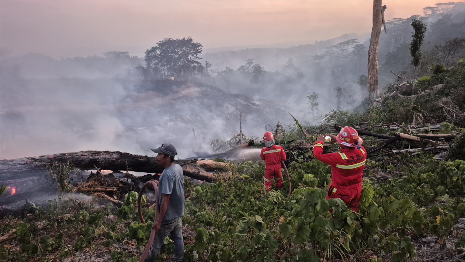 NHM Padamkan Karhutla di 15 Titik Gosowong dan 9 Desa Lingkar Tambang