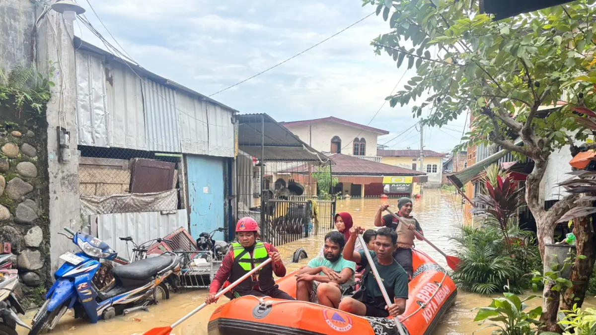 Banjir Rendam 5 Kabupaten/Kota di Sumut, 3.828 Jiwa di Binjai Mengungsi