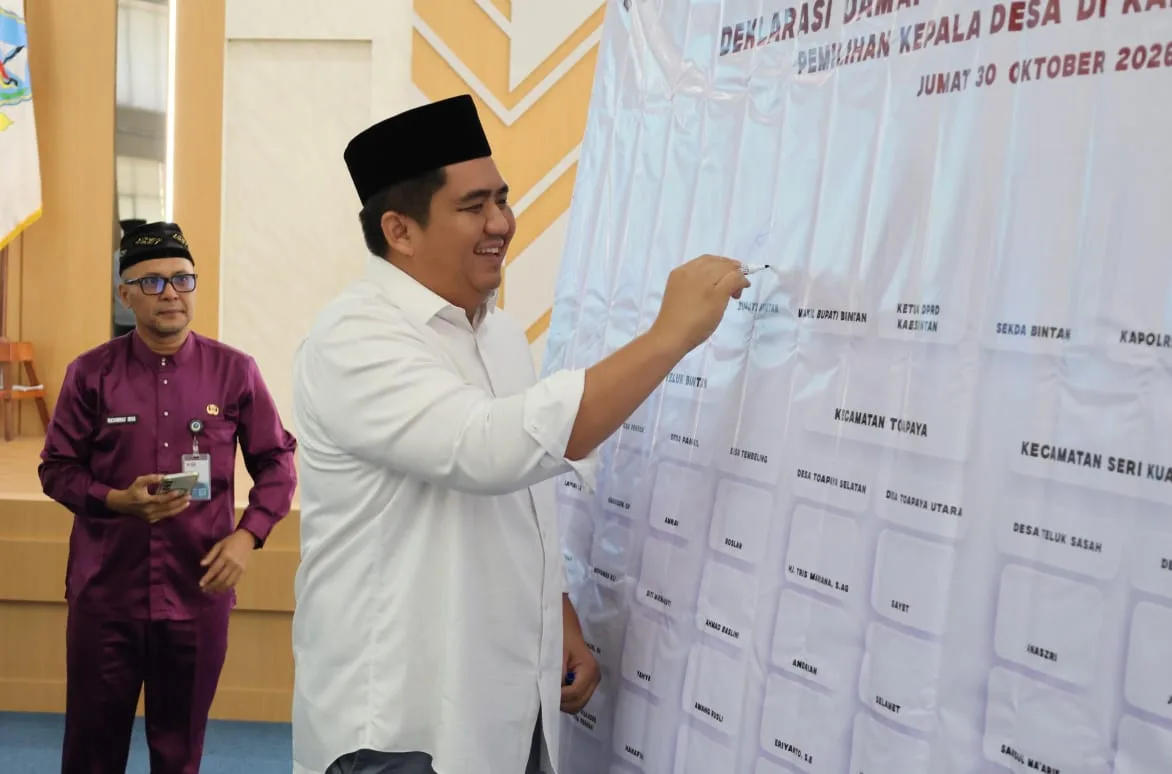 Bupati Bintan Roby Kurniawan Pimpin Deklarasi Damai Pilkades Serentak 2026, 13 Desa di 7 Kecamatan Siap Memilih 11 November