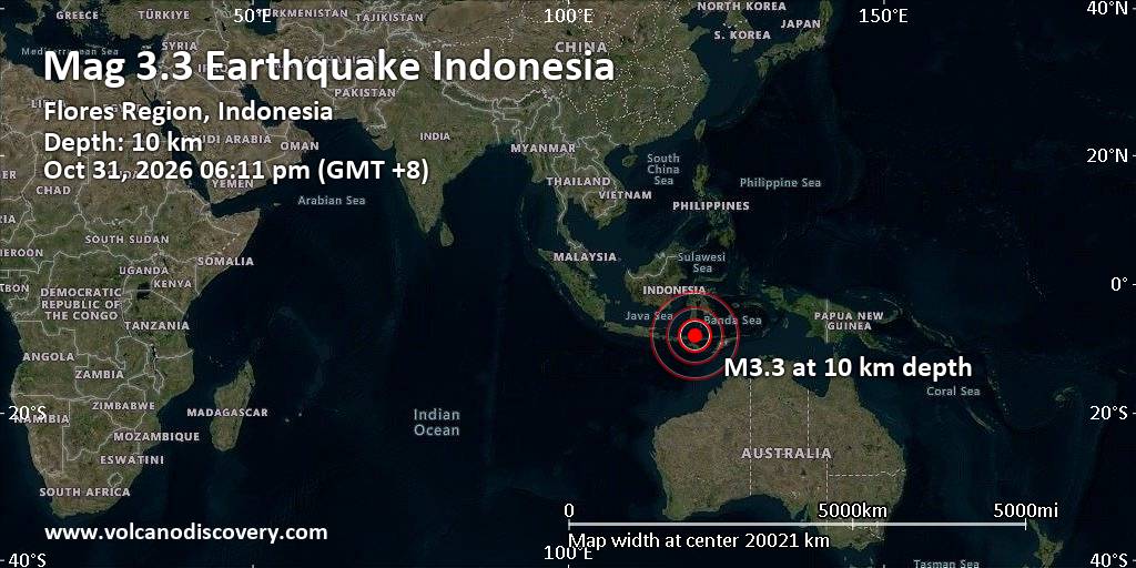 Gempa Magnitudo 3,3 Guncang Laut Flores, 50 Km Timur Laut Labuan Bajo