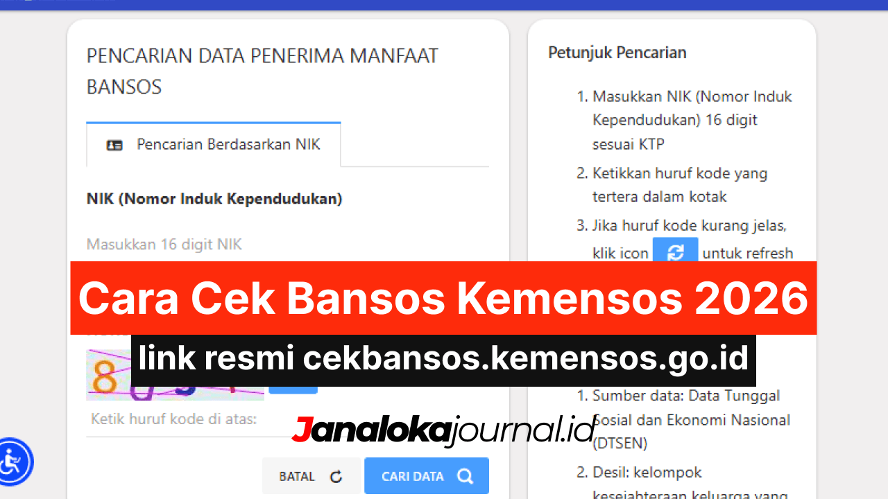 Portal Cek Bansos Kemensos 2026, Ini Solusi Data Desil Tidak Ditemukan
