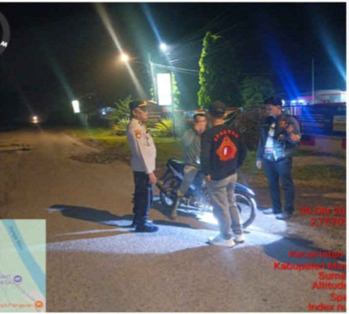 Polsek Sanga Desa Gelar KRYD di Depan Mako, Antisipasi Curas Curat Curanmor di Muba