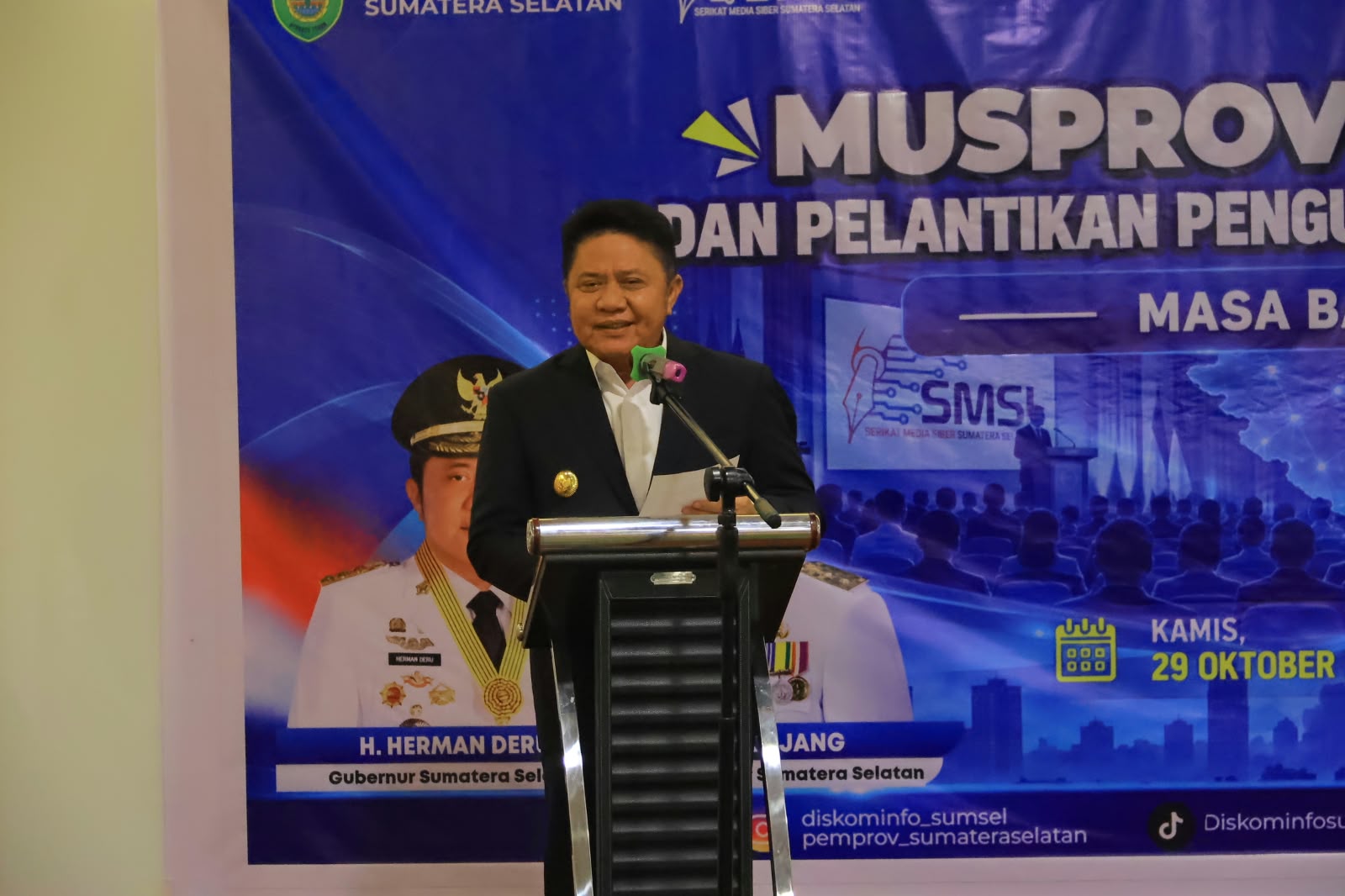 Gubernur Sumsel Herman Deru Dorong SMSI Kawal Informasi Desa lewat Pokja Newsroom Jaga Desa