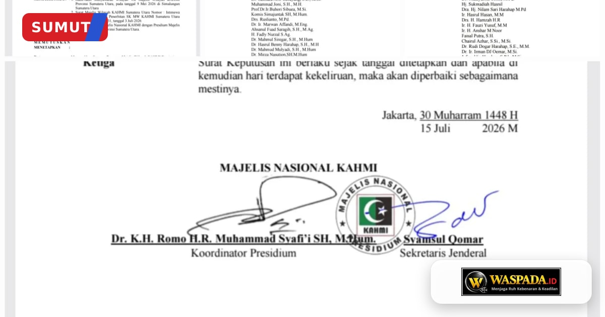 Bupati Tapsel dan Mantan Bupati Jabat Pengurus Inti MW KAHMI Sumut 2026-2031, Ini Daftar Lengkapnya
