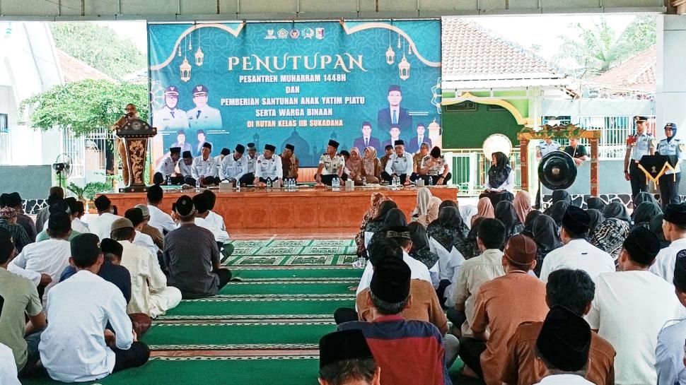 Pokjaluh Lampung Timur Tutup Pesantren Muharram di Rutan Sukadana, 100 Bingkisan dan Santunan Dibagikan ke Anak Yatim