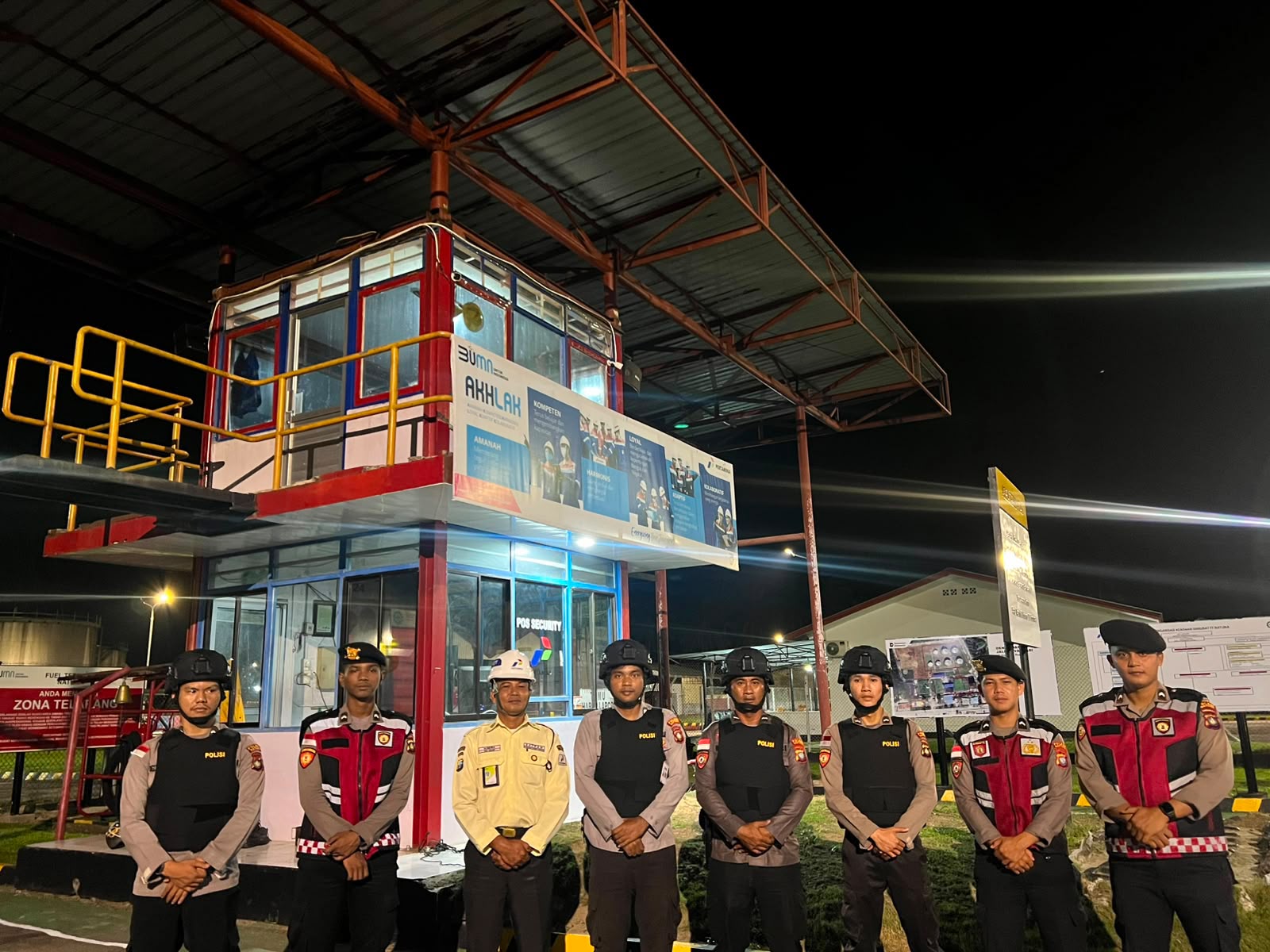 Patroli Malam Polres Natuna Sambangi Pertamina dan ATM, Sosialisasi Call Center 110 untuk Warga