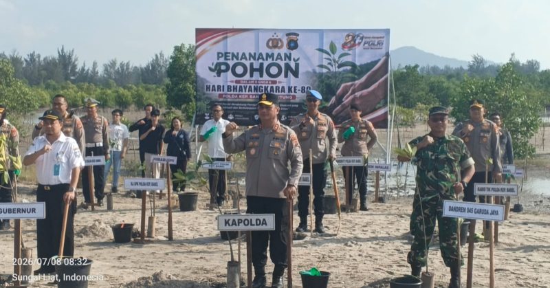 Polda Kepulauan Bangka Belitung Tanam 6.000 Pohon di Lahan Eks Tambang Seluas 14 Hektare, Pusat Kegiatan di Pantai Rebo