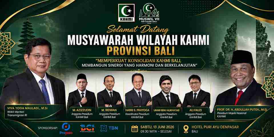 Muswil KAHMI Bali ke VIII Digelar 13 Juni 2026, Dua Nama Baru Masuk Bursa Calon Presidium