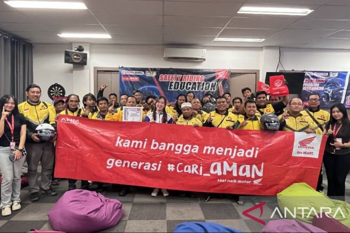 Ratusan Peserta Ikut Safety Riding Education Honda Babel, Kampanye #Cari_Aman Digaungkan