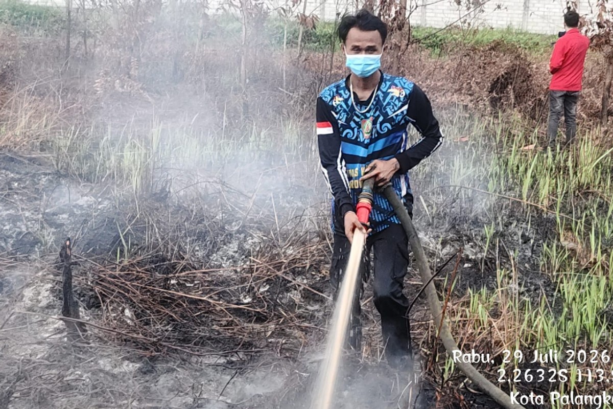 Tim Dalkarhutla Dishut Kalteng Padamkan Kebakaran Lahan di Bukit Tunggal, Luas Terdampak 0,07 Hektare