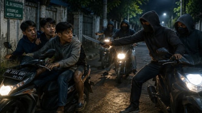 Polres Metro Lampung Bekuk Empat Pelaku Begal di Jalan AH Nasution, Tiga Masih Pelajar dan Satu Dewasa