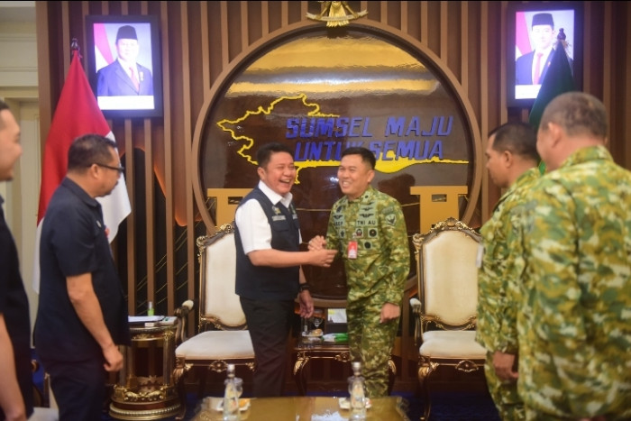 Danlanud Sri Mulyono Herlambang Palembang yang Baru Perkenalkan Diri ke Gubernur Sumsel, Komitmen Perkuat Sinergi Daerah