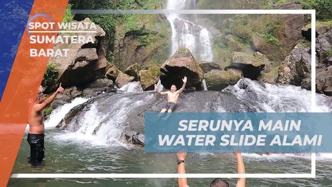 Serunya Water Slide Alami di Air Terjun Lubuk Hitam Sumatera Barat, Selebritas Trans TV Taklukkan Tantangan Warga