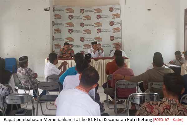 Camat Putri Betung Gayo Lues Kumpulkan Forkopimcam dan Kepala Desa, Targetkan HUT ke-81 RI Meriah Hingga ke Kampung