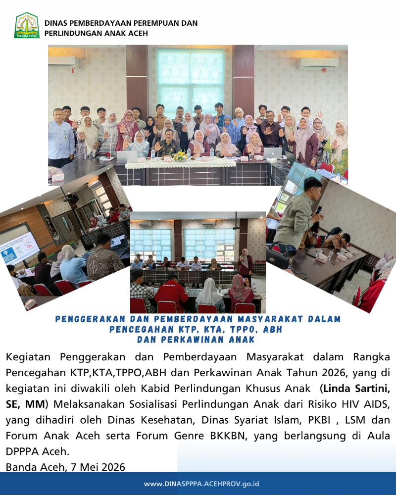 Dinas PPPA Aceh Siapkan Program Pencegahan Kekerasan Perempuan dan Anak 2026