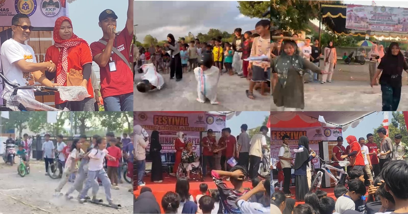 HUT Ke-81 RI di Desa Kediri Selatan Lombok Barat: Festival Permainan Tradisional, Santunan 70 Anak Yatim, hingga Hiburan Jhon Kursi Roda
