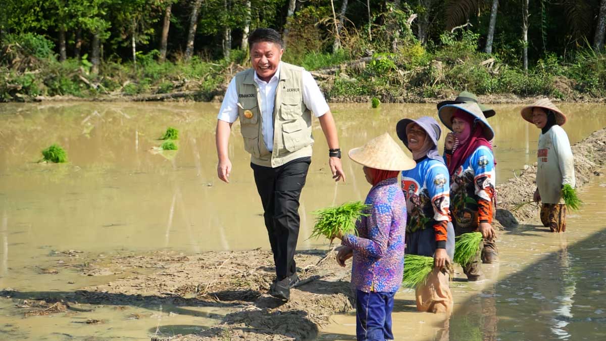 Gubernur Sumsel Herman Deru Canangkan Gerakan Tanam di Lahan Rawa Lebak OKI, Target Produksi 5 Juta Ton GKG 2026
