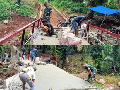 Warga Lampung Utara Gotong Royong Cati Jembatan Perintis Garuda, Akses 6.176 Jiwa Makin Dekat