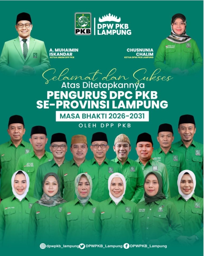 PKB Lampung Tetapkan 15 Ketua DPC Definitif untuk Periode 2026-2031, Mesin Partai Mulai Dipanaskan