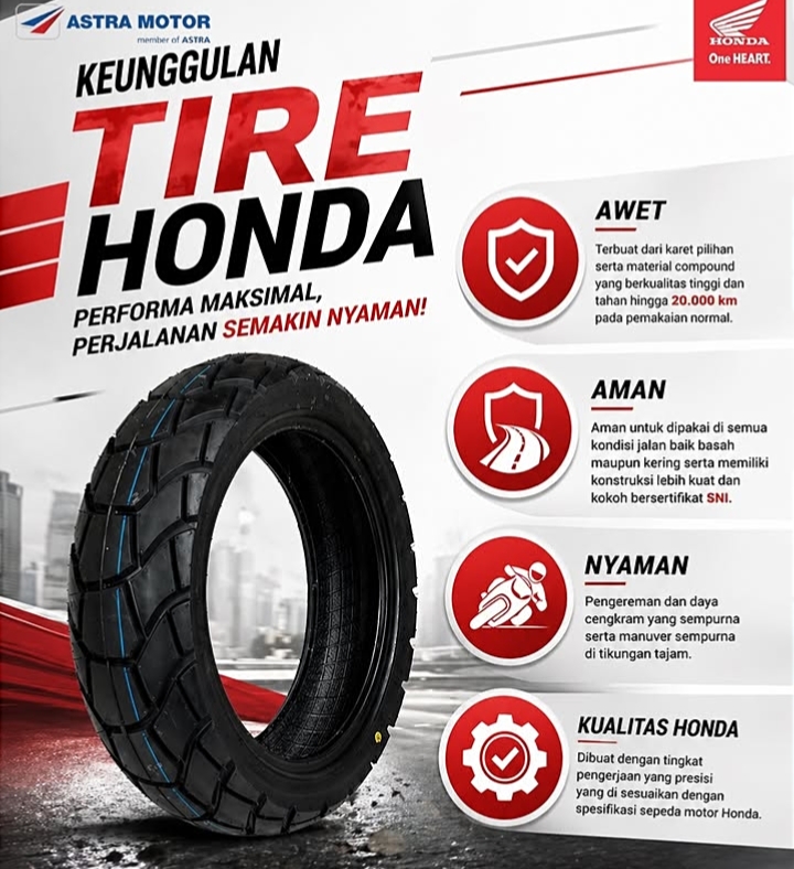 Astra Motor Bengkulu Ungkap Keunggulan Tire Honda, Ban Bisa Awet hingga 20.000 Kilometer untuk Pengendara di Bengkulu