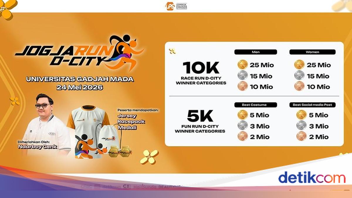 Jogja Run D-City 2026 Digelar 24 Mei, Intip Rute Ikonik hingga Hadiah Puluhan Juta Rupiah