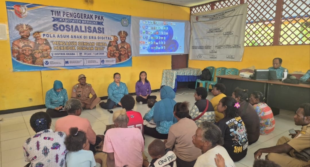 TP PKK Merauke Bekali Orang Tua di Distrik Okaba dengan Pola Asuh Digital dan PHBS Lewat Kunjungan ke Lima Kampung