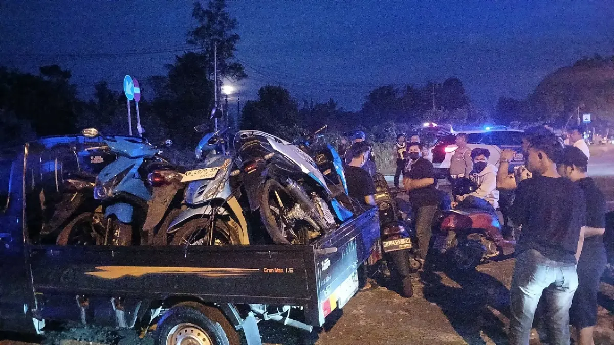 Polresta Palangka Raya Gagalkan Aksi Balap Liar Tengah Malam, 9 Motor Diamankan dari Jalanan Kota