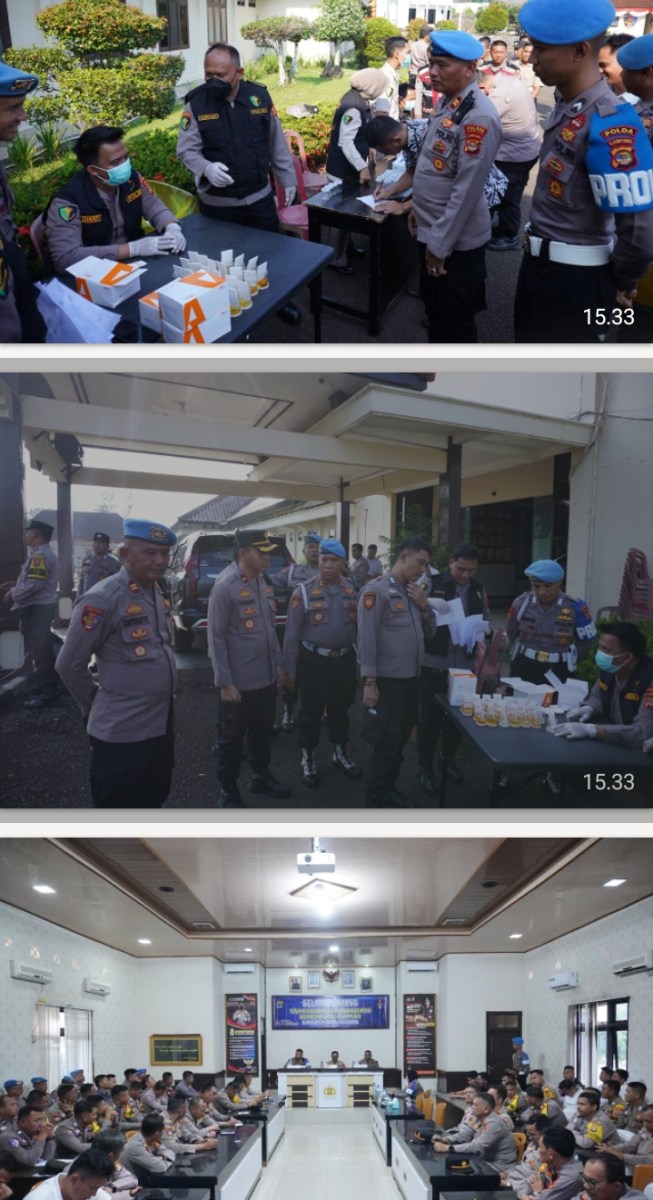 Propam Polda Lampung Gelar Pemeriksaan Mendadak di Polres Lampung Utara, Personel Dites Urine hingga Dicek Sikap Tampang