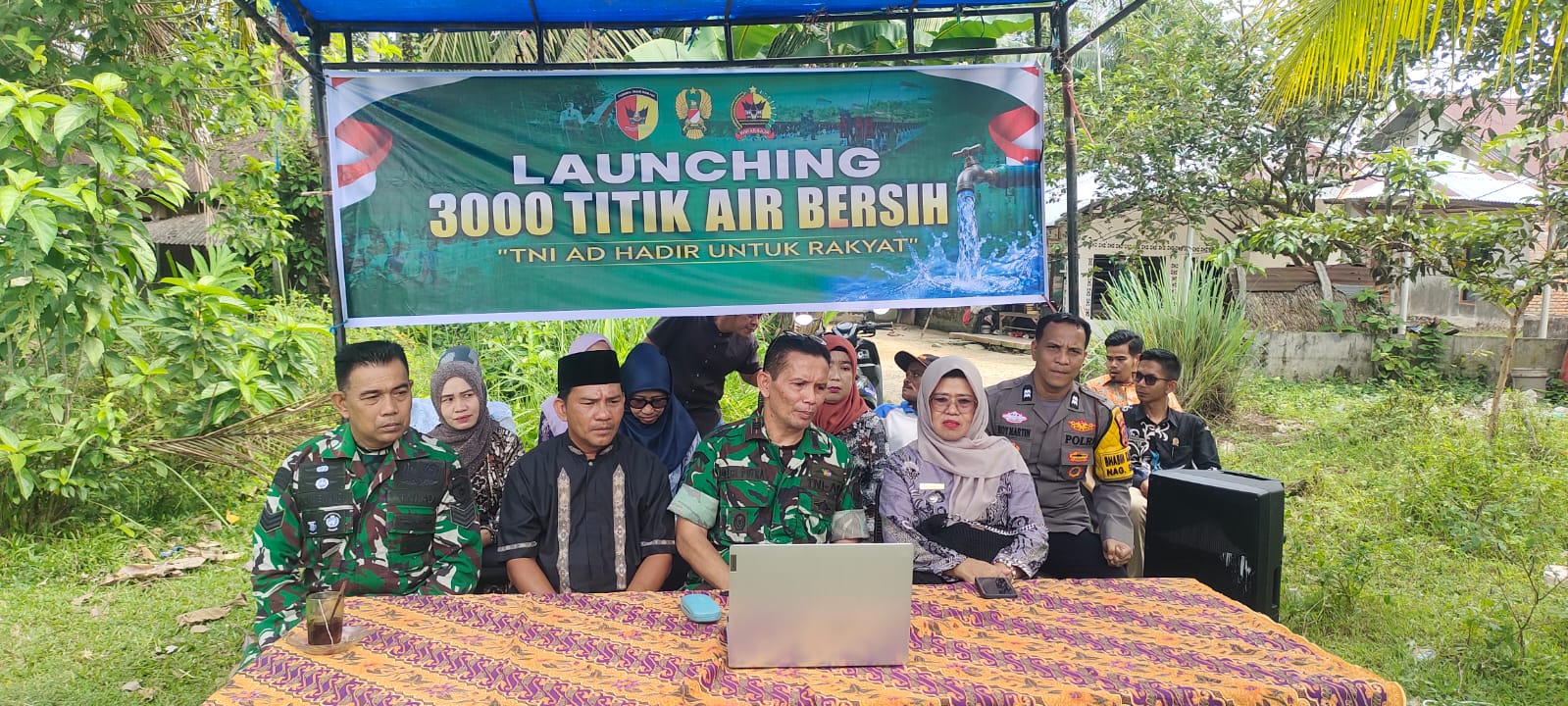 Danramil 05/Lubuk Alung Kapten Czi Delri Putra Hadiri Vidcon Peresmian Sumur Bor di Padang Pariaman