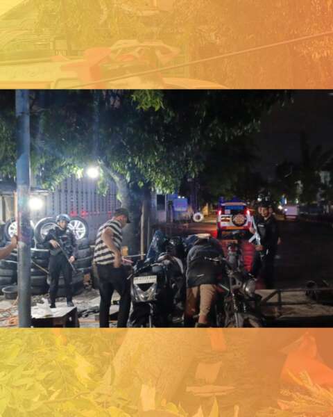 Patroli Dini Hari Brimob Sumut di Medan Sambangi Pos Kamling dan Warung UMKM, 25 Personel Dikerahkan Antisipasi Geng Motor