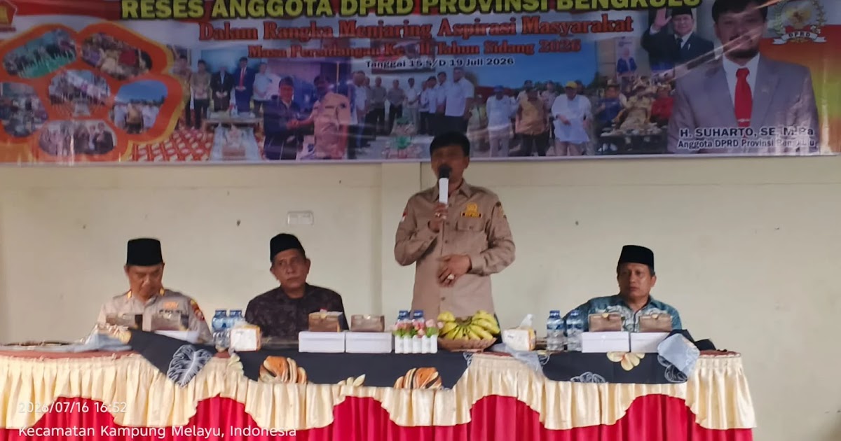 Reses Anggota DPRD Bengkulu Suharto: Tiga Aspirasi Warga Diserap, dari Proyek Mandek hingga Penertiban Geng Motor