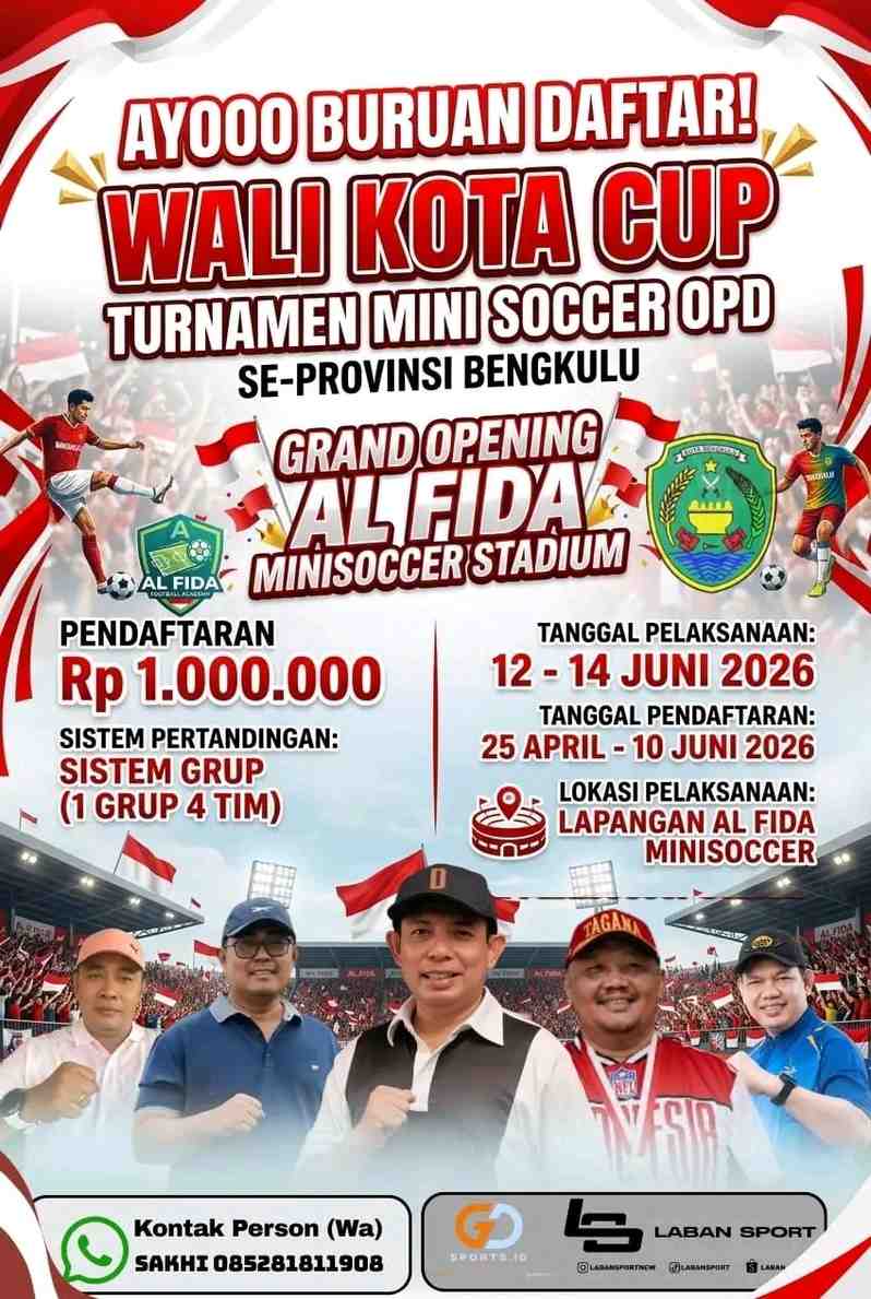 Turnamen Walikota Cup 2026 Resmi Dibuka, Dua Kategori Dipertandingkan di Al Fida Minisoccer Stadium Bengkulu
