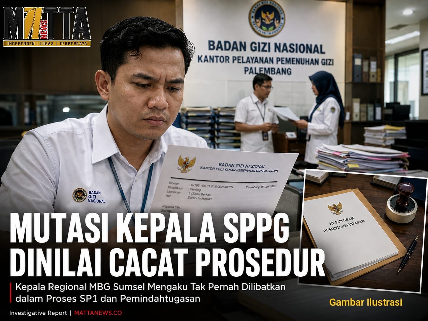 Kepala SPPG Tanjung Lubuk OKI Dimutasi ke Luar Sumsel Tanpa Klarifikasi, Kepala Regional MBG Sumsel Tak Tahu
