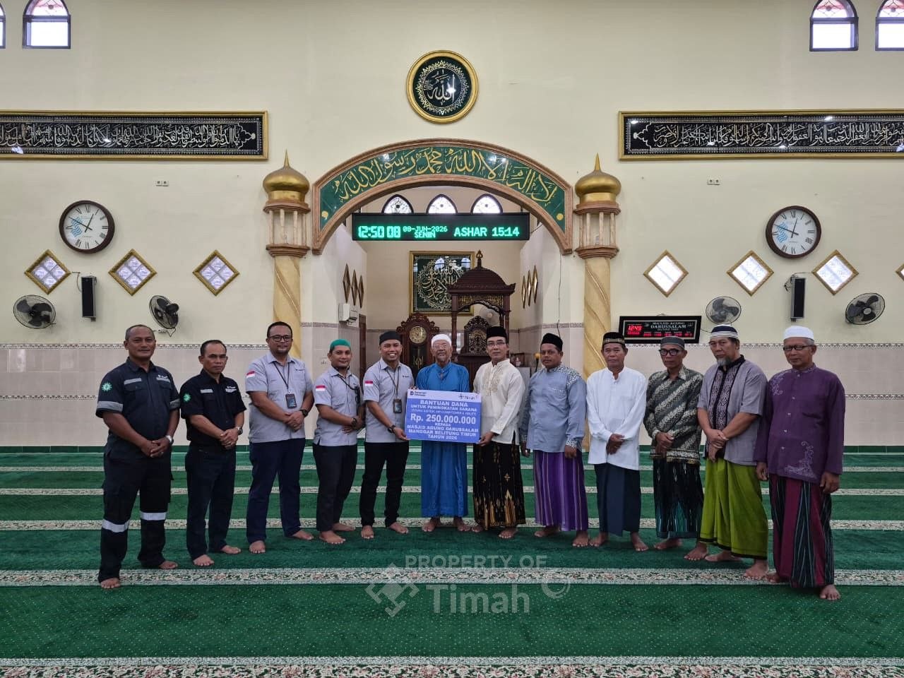 Bantuan PT Timah untuk Masjid Agung Darussalam di Belitung Timur: Prioritas Perbaikan Pendingin Ruangan dan Toilet Demi Kenyamanan Jamaah