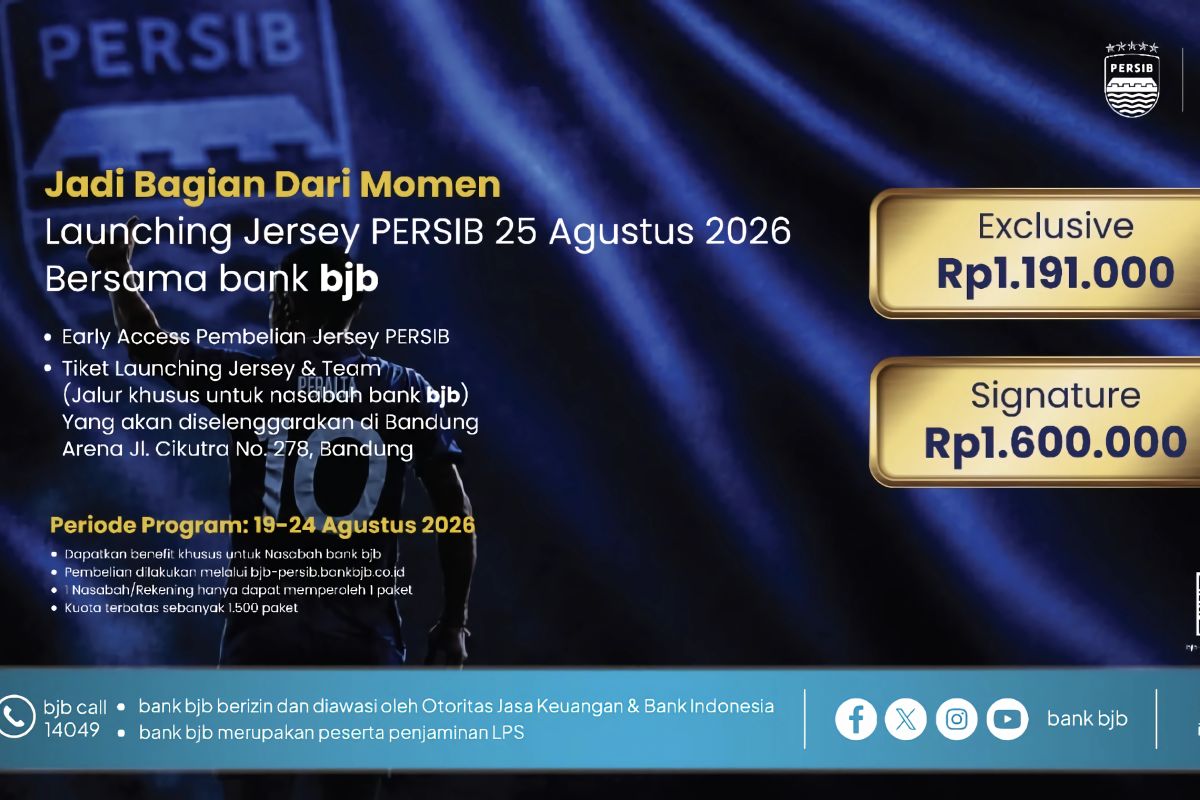 Bank BJB Buka Early Access Jersi Persib 2026/2027 untuk Nasabah, Ada Paket dengan Nama Punggung Peralta