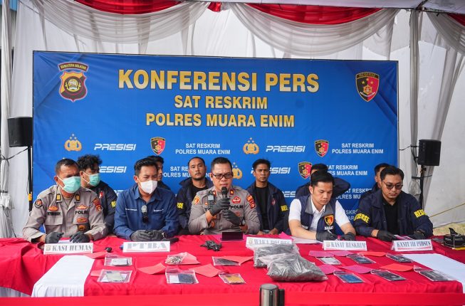 Polres Muara Enim Bongkar Tambang Batubara Ilegal di Lahan PTBA, 11 Tersangka Diamankan dan Kerugian Negara Capai Rp95,9 Miliar